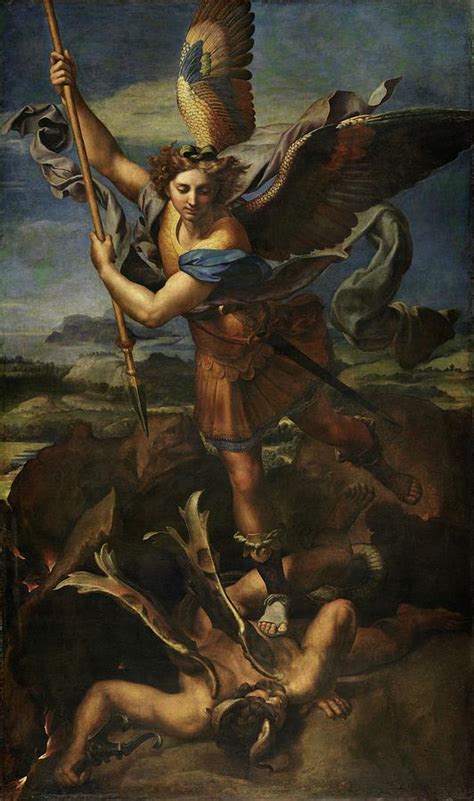 Saint Michael Defeats Satan Painting By Troy Caperton Fine Art America