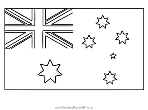 Flag Of Australia Coloring Page For Kids Free Australia Printable