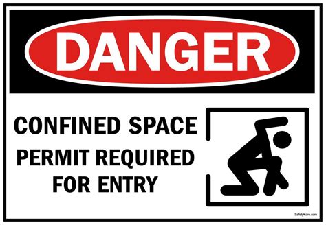 Confined Space Permit Required For Entry Sign