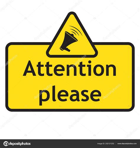 Attention Please Warning Sign Loudspeaker Megaphone — Stock Vector ...