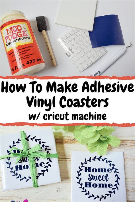 How To Make Cricut Coasters With Vinyl Color Me Crafty