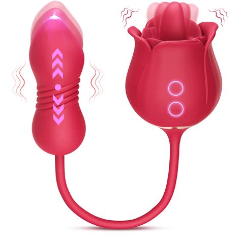 Rose Sex Toy Dildo Vibrator In Rose Sex Stimulator For Women With Tongue Licking