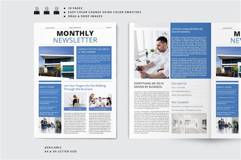 Corporate Business Newsletter Template Weekly Business Etsy