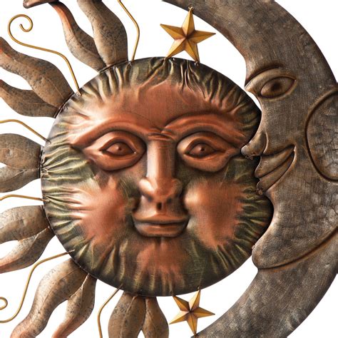 Glitzhome 3ft Metal Sun And Moon Yard Stake Or Wall Décor In 2022