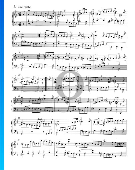 Französische Suite Nr 1 d Moll BWV 812 2 Courante Noten Piano Solo von Johann Sebastian