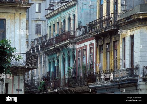 Balconies Havana Cuba Stock Photo Alamy