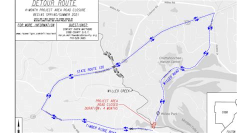 Update Willeo Creek Bridge Replacement Closures Detour Map East