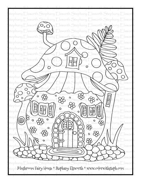 Download 275 fairy mushroom coloring stock illustrations, vectors & clipart for free or amazingly low rates! Mushroom Fairy House Free Printable Coloring Page in 2020 ...
