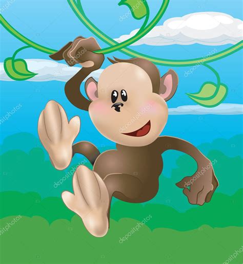 Cute Monkey Illustration — Stock Vector © Krisdog 6575095