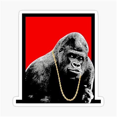 Gangsta Gorilla Sticker For Sale By Makeitmelo Redbubble