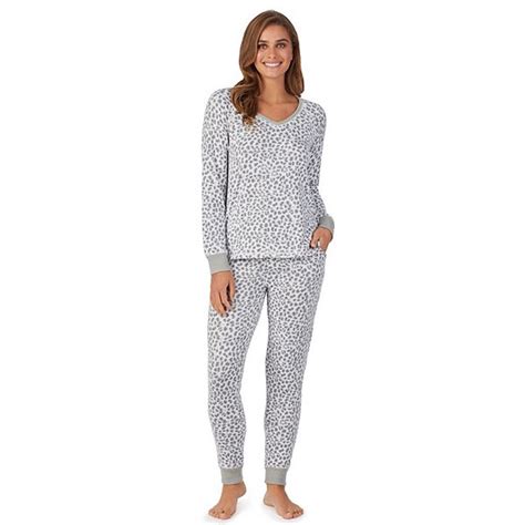 Womens Cuddl Duds Sweater Knit Pajama Top And Banded Bottom Pajama