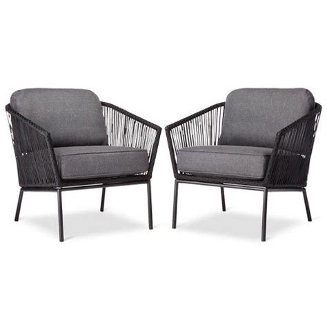 Buy products such as pemberly row wicker rocker chair in black and brown (set of 2) at walmart and save. Standish 2pk Patio Club Chair Black/Gray - Project 62 ...