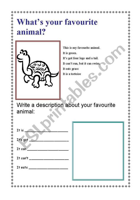 What´s Your Favorite Animals Esl Worksheet By Elisabeth24
