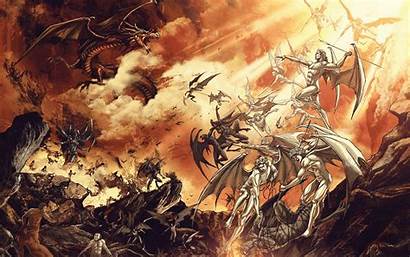 Hell Heaven Wallpapers Battle Background Angels Backgrounds