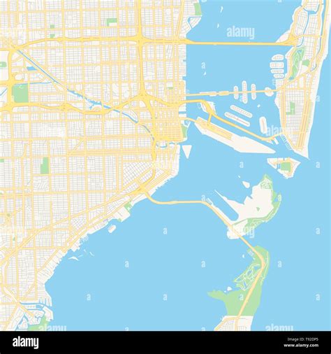 Il Vettore Vuoto Mappa Di Miami Florida Stati Uniti Damerica Mappa