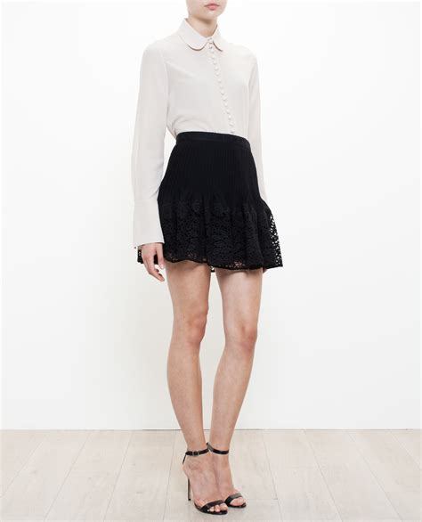 Lyst Chloé Flared Mini Skirt In Black