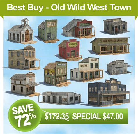 Wild West Town Pack Deal C Model Buildings