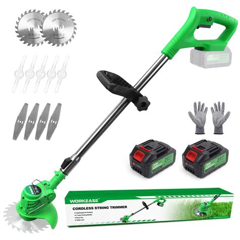 Cordless Weed Trimmer Battery Powered 21v Lightweight Weed Wacker With