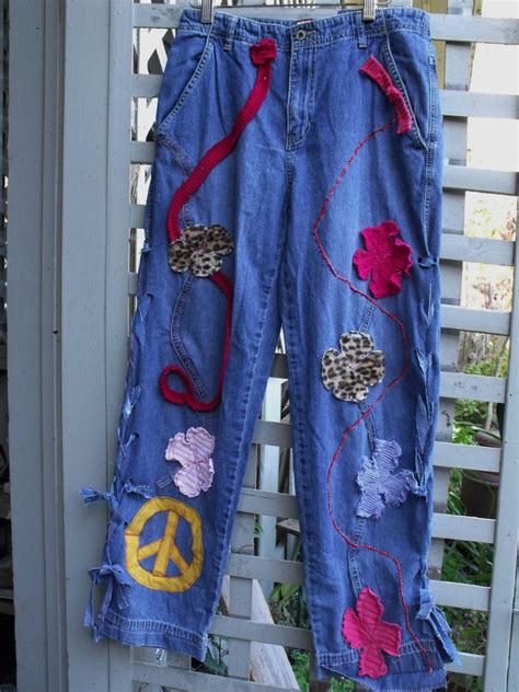 Womens Jeans Decorated Clothing Funky Embellished Etsy