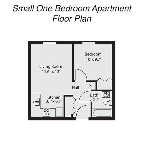 Floor Plan 1 Bedroom Small Apartment Sunset Senior Living