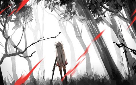 Online Crop Female Anime Character At Woods Digital Wallpaper Forest
