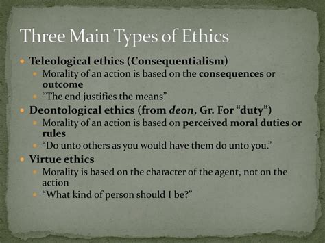 three types of ethics