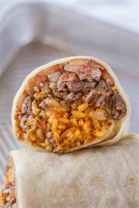 Spanish rice burrito dinner bakeknorr. Beef Burrito - Dinner, then Dessert | Burritos recipe ...