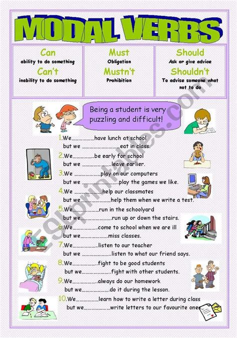 Modal Verbs Worksheets For Grade Worksheets