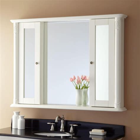 White Bathroom Wall Cabinet With Mirror