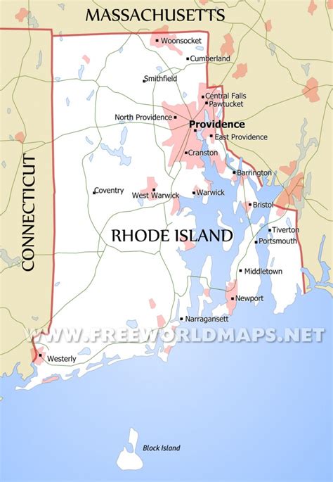 Map Of Rhode Island Massachusetts And Connecticut Printable Map Of