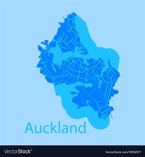 Map Auckland New Zealand Flat Royalty Free Vector Image