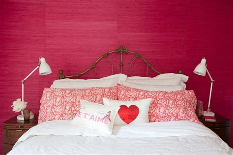 Hot Pink Grasscloth Wallpaper Eclectic Bedroom The Cross Decor