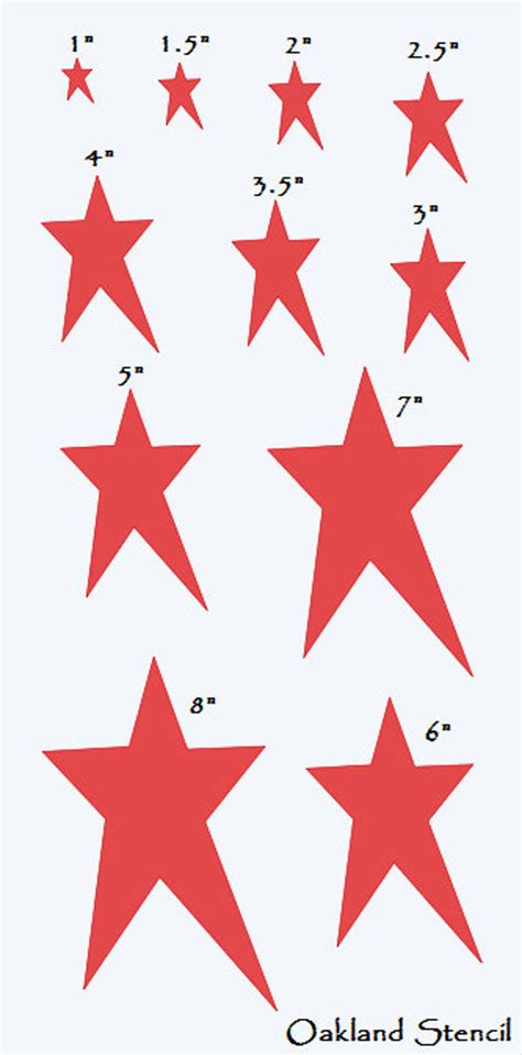Primitive Star Stencil With 11 Total Sizes 18 For Painting Signs