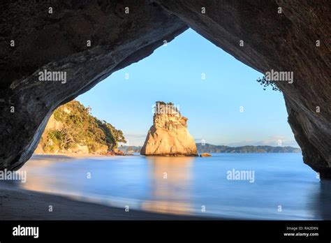 Cathedral Cove At Sunrise Stock Photo Alamy