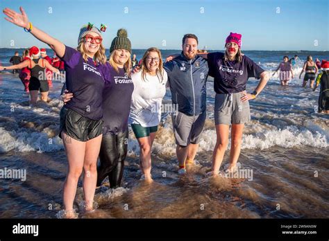 Bold Boxing Day Dippers Brave The Icy Waters Of North Sea During The Redcar Rotary Club Annual