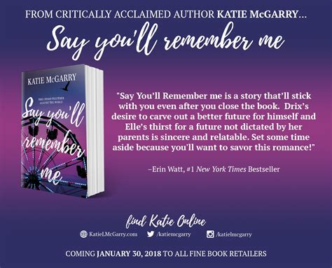 Review Giveaway Say Youll Remember Me By Katie Mcgarry Girl Plus