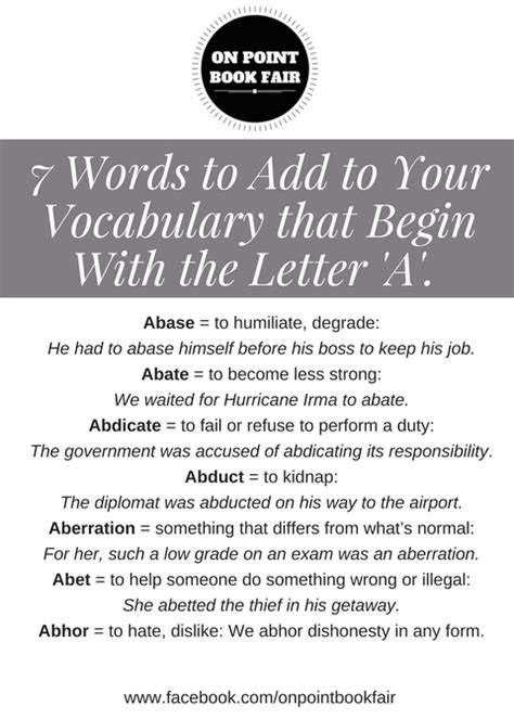 7 Words To Add To Your Vocabulary That Begin With The Letter A On