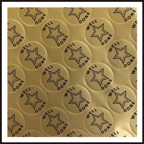 Gold Star Well Done Circular Reward Stickers Labels For Etsy Uk