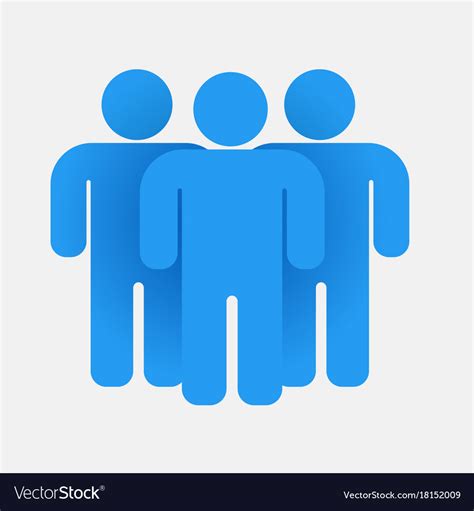 Blue People Group Teamwork Concept Business Icon Vector Image