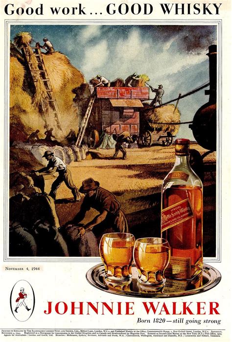 Artist Unknown Johnnie Walker Whiskey Advertisement 1944 Johnnie Walker Vintage Ads