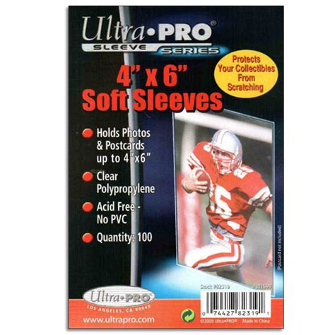 Ultra Pro Sleeve Series 4 X 6 Soft Card Sleeve 100pk Sleeve