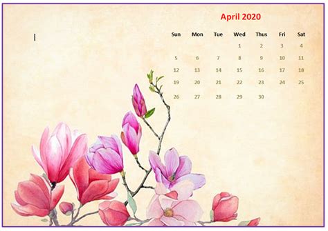 April 2020 Desktop Calendar Wallpapers Calendar Wallpaper Desktop