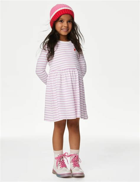 Pure Cotton Striped Dress 2 8 Yrs Mands Collection Mands