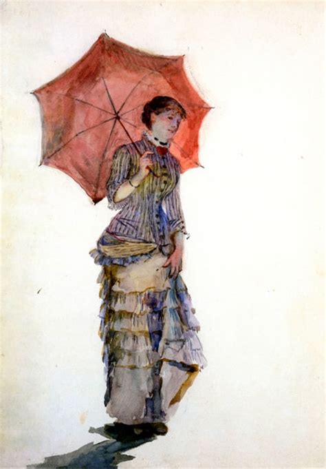 Man and woman under umbrella painting man woman go under umbrella rear. Marie Bracquemond (1840-1916). Woman with Parasol ...