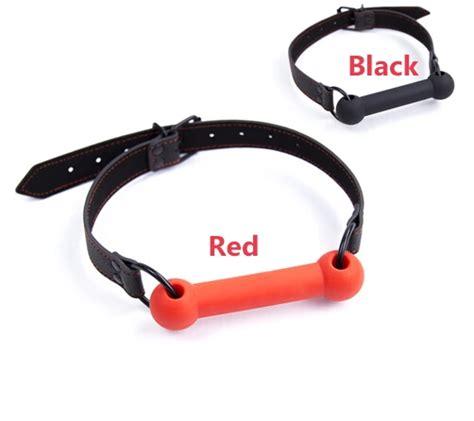 Oral Mouth Gag Blackred Bdsm Bite Silicone Dog Bone Gag Mouth Gag