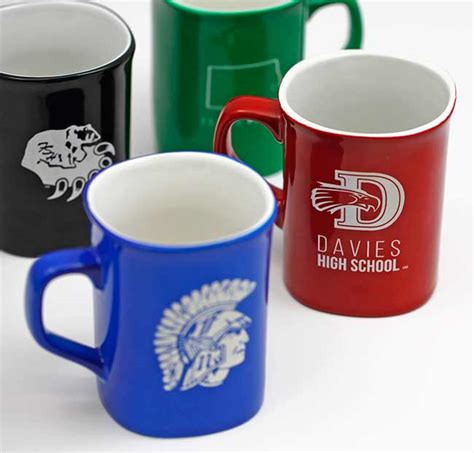 The engraved ceramic coffee mugs range from large drinking mugs to tall latte designs, you'll find one that your customers will appreciate. Personalized Coffee Mugs No Minimum | Corporate Gift Mug