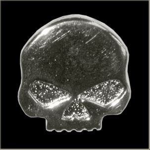 MP Dark Half Skull Biker Pin Brass Pole Motorcycle Accessories