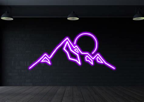 Mountain Sunset Led Neon Sign Neon Sign Bedroom Travel Etsy