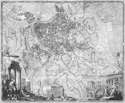 1748 Nollis Pianta Grande Di Roma The Vintage Map Shop Inc