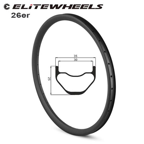 Elitewheels 26er Mtb Xcam Rim Toray T700 Carbon Rims Hookless 35mm